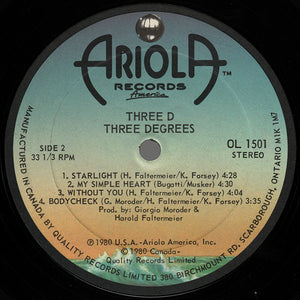 Three Degrees, The - Three D - 1980