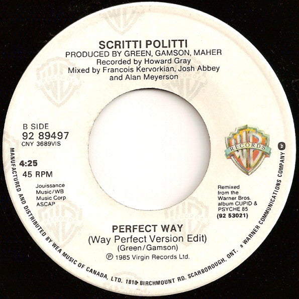 Scritti Politti - Perfect Way - 1985