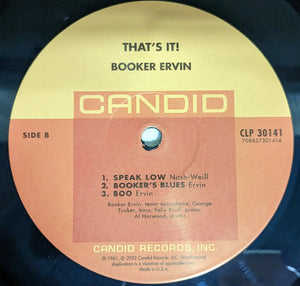 Booker Ervin - That's It! Vinyl Record
