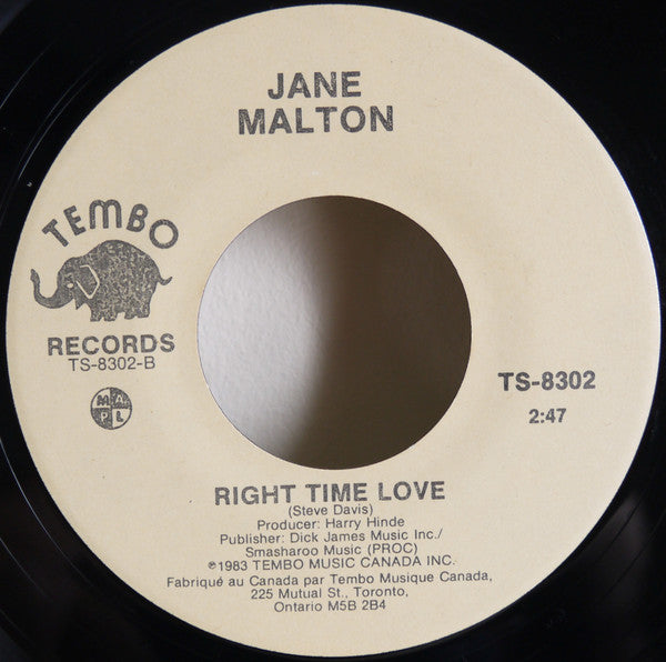 Jane Malton - Slow Dance / Right Time Love - 1983