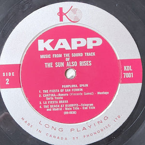 Hugo Friedhofer And Lionel Newman - The Sun Also Rises (Music From The Sound Track) - 1957