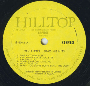 Tex Ritter - Sings His Hits