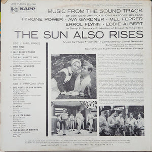 Hugo Friedhofer And Lionel Newman - The Sun Also Rises (Music From The Sound Track) - 1957