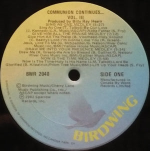Communion Singers - Communion Continues Volume III - 1982