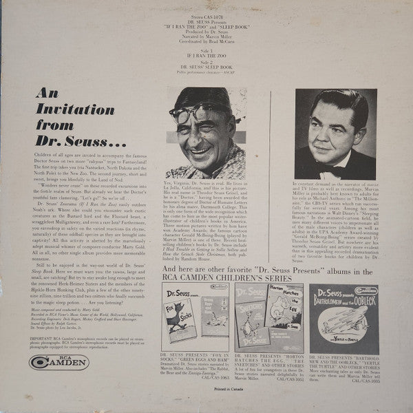 Dr. Seuss - If I Ran The Zoo / Sleep Book -