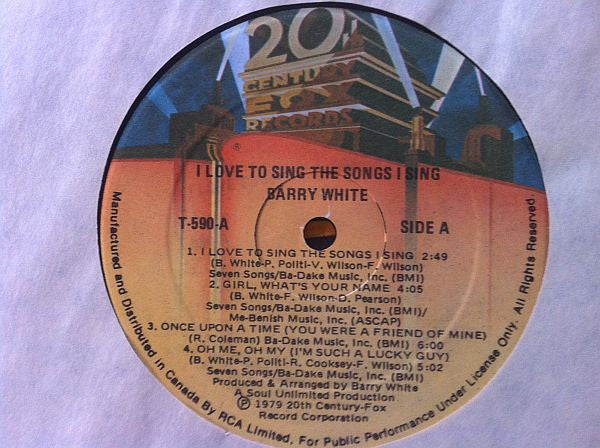 Barry White - I Love To Sing The Songs I Sing - 1979