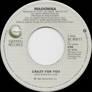 Madonna - Crazy For You - 1985