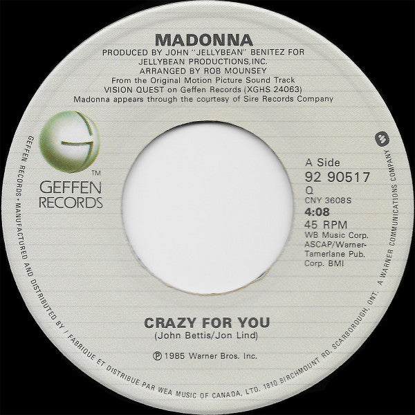 Madonna - Crazy For You - 1985