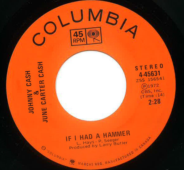 Johnny Cash - If I Had A Hammer / I Gotta Boy (And His Name Is John)