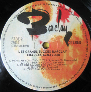 Charles Aznavour - Les Grands Succès Barclay Vol 10 - 1972
