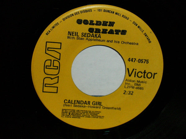 Neil Sedaka - Oh! Carol / Calendar Girl -