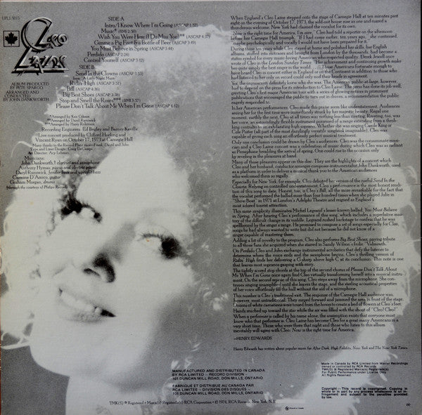 Cleo Laine - Cleo Laine Live!!! At Carnegie Hall - 1974