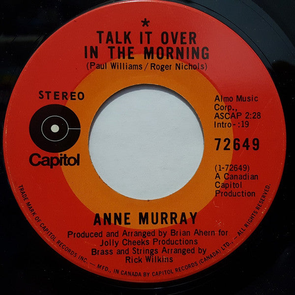 Anne Murray - Talk It Over In The Morning / Head Above The Water - 1971