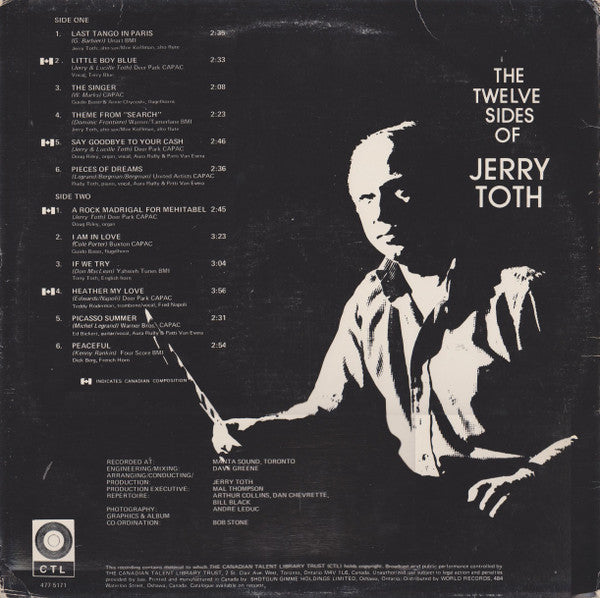 Jerry Toth - The Twelve Sides Of Jerry Toth - 1973