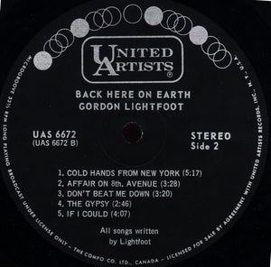 Gordon Lightfoot - Back Here On Earth - 1968