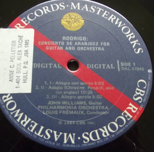 John Williams (7) - Rodrigo Concierto De Aranjuez, Fantasía Para Un Gentilhombre