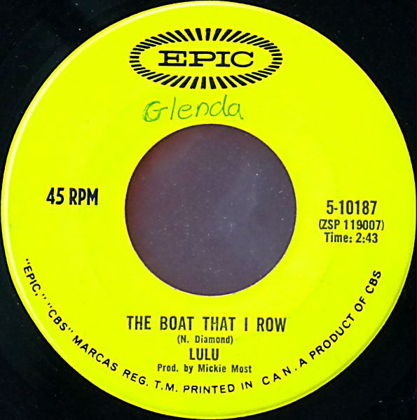 Lulu - To Sir With Love / The Boat That I Row - 1967