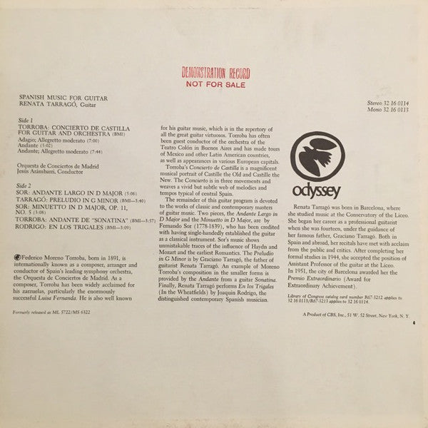 Federico Moreno Torroba, Renata Tarragó, Orquesta De Conciertos De Madrid, Jesus Arambarri - Spanish Music For Guitar Concerto De Castilla and Selected Solo Works -
