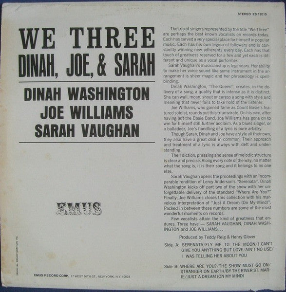 Dinah Washington - We Three