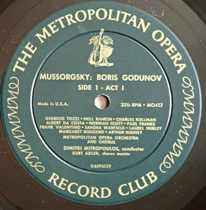 Modest Mussorgsky - Giorgio Tozzi, Metropolitan Opera House Orchestra, The, Dimitri Mitropoulos - Boris Godunov - 1956