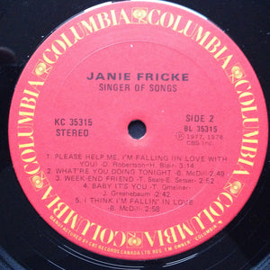 Janie Fricke - Singer Of Songs Vinyl Record