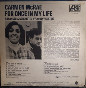 Carmen McRae - For Once In My Life Vinyl Record