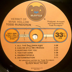 Todd Rundgren - Hermit Of Mink Hollow - 1978