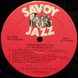 Marian McPartland - At The Hickory House - 1980