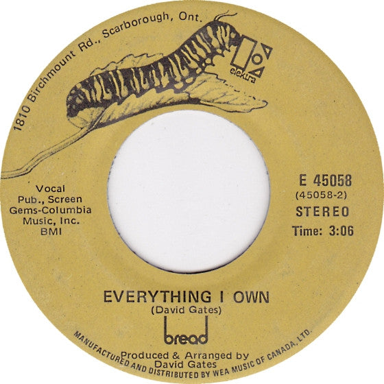 Bread - Baby I'm-A Want You / Everything I Own - 1972