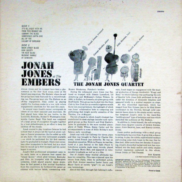 The Jonah Jones Quartet - Jonah Jones At The Embers