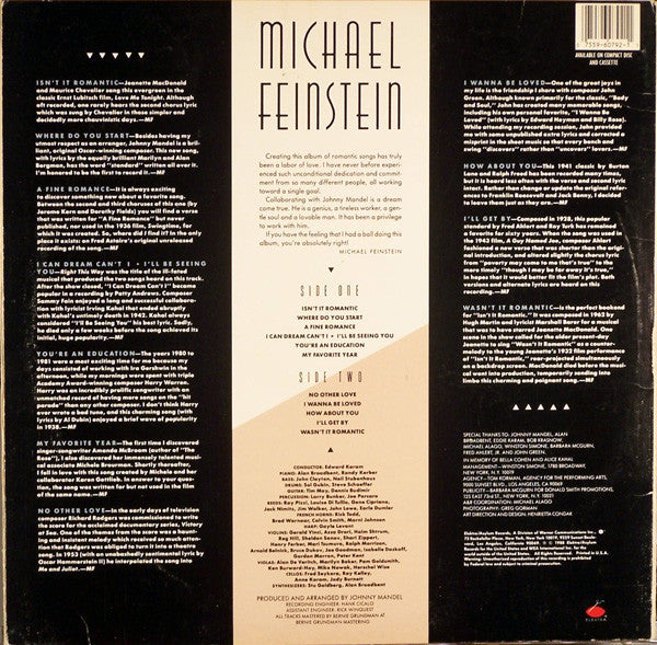Michael Feinstein - Isn't It Romantic - 1988