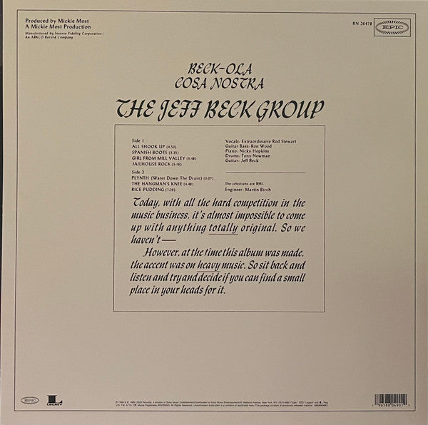 Jeff Beck Group - Beck-Ola Vinyl Record