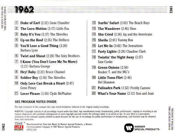 Various - The Rock 'N' Roll Era 1962 (CD) - 1987