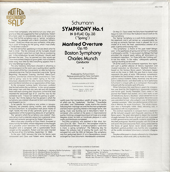 Charles Munch - Symphony No. 1 "Spring" / Manfred: Overture