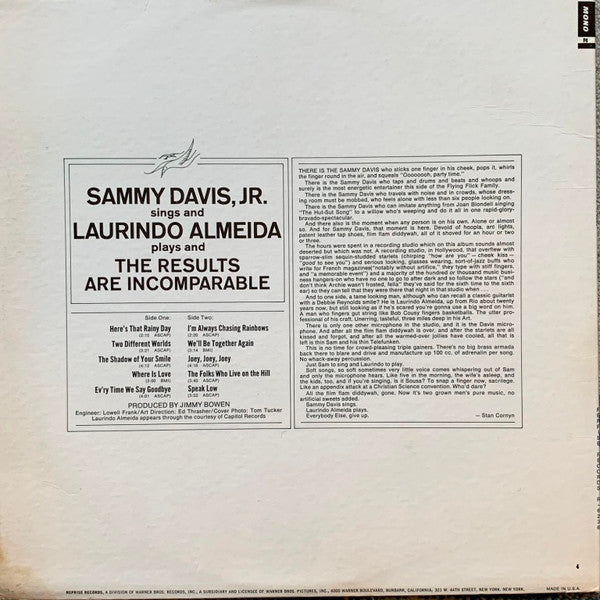 Sammy Davis Jr. - Sammy Davis, Jr. Sings Laurindo Almeida Plays