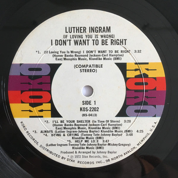 Luther Ingram - (If Loving You Is Wrong) I Don't Want To Be Right