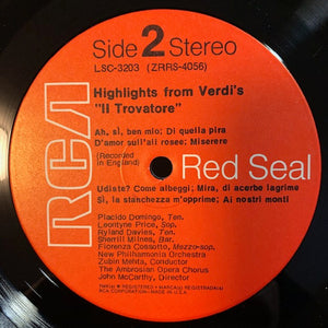 Giuseppe Verdi, Leontyne Price, Placido Domingo, Sherrill Milnes, Fiorenza Cossotto, Zubin Mehta - Il Trovatore Highlights - 1970