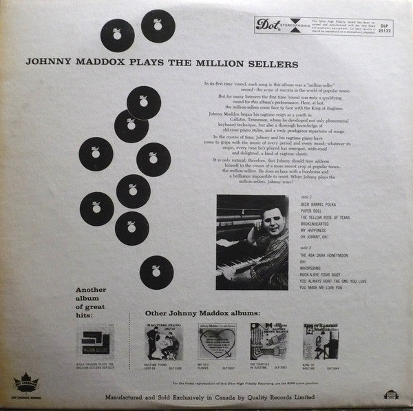 Johnny Maddox - Plays The Million Sellers - 1958