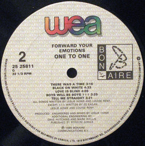 One To One - Forward Your Emotions - 1985