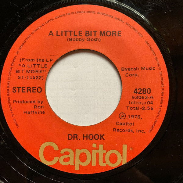 Dr. Hook - A Little Bit More / A Couple More Years - 1976