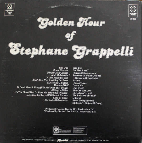 Stéphane Grappelli - Golden Hour Of Stephane Grappelli - 1978