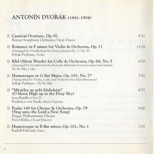Antonín Dvořák, Rudolf Firkušný, Yo-Yo Ma, Itzhak Perlman, Frederica von Stade, Boston Symphony Orchestra, Seiji Ozawa - Dvořák In Prague (A Celebration) (CD) - 1994