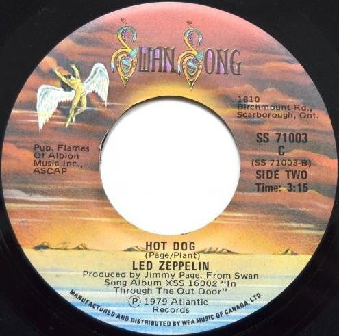 Led Zeppelin - Fool In The Rain / Hot Dog - 1979