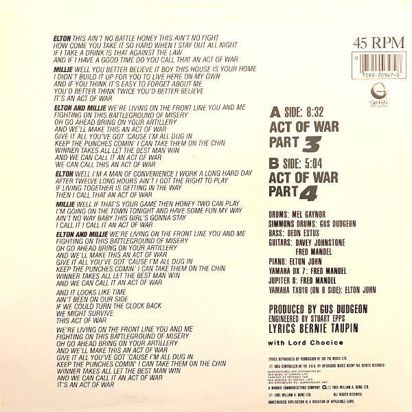 Elton John - Act Of War