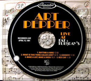 Art Pepper Quartet - Live At Fat Tuesday's (CD) - 2015