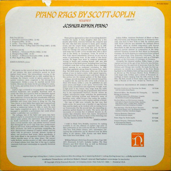 Scott Joplin - Piano Rags, Volume II