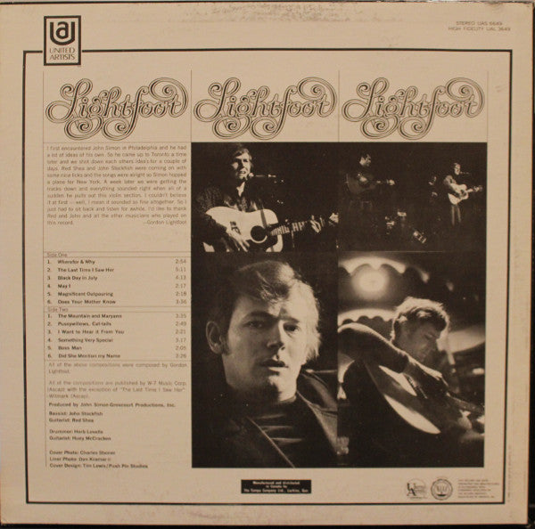 Gordon Lightfoot - Did She Mention My Name - 1968