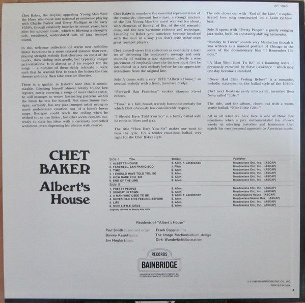 Chet Baker - Albert's House - 1980