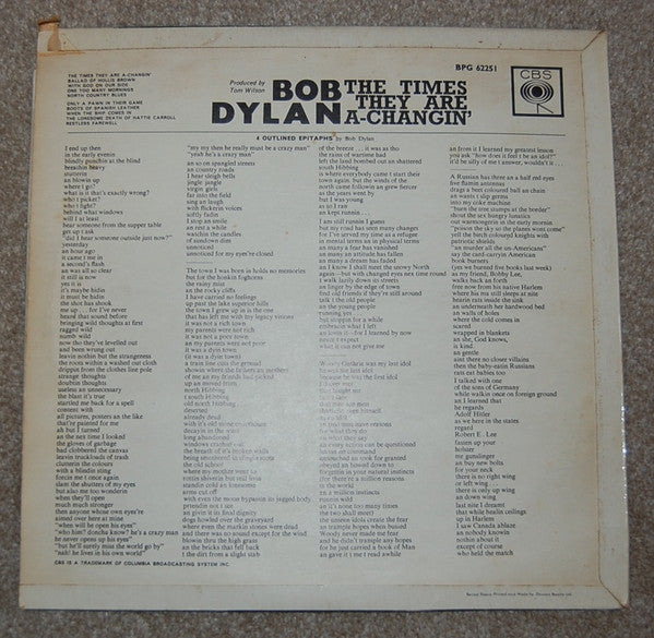 Bob Dylan - The Times They Are A-Changin'