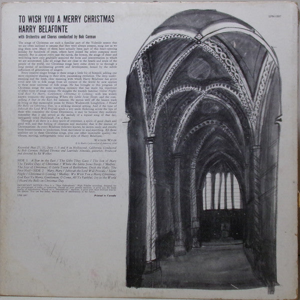 Harry Belafonte - To Wish You A Merry Christmas - 1958